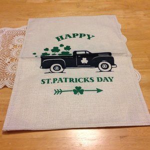 St. Patrick's Day garden flag with farmhouse truck